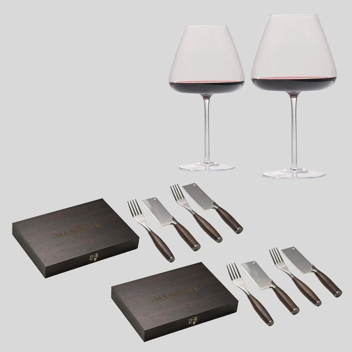 4 st. The Wild Beast Steak Set + 2 st. The Bold Bourgogne Glas