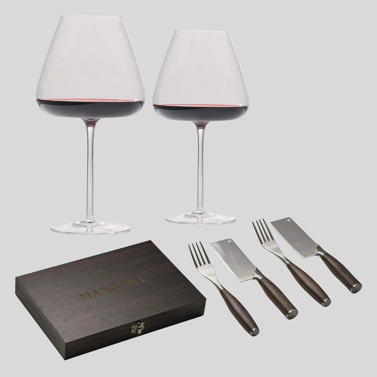The Wild Beast Steak Set + 2 st. The Bold Bourgogne Glas