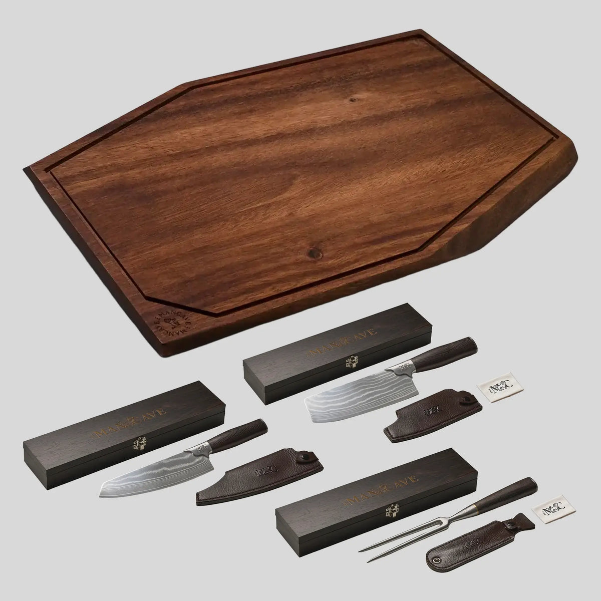 The Master's Cutting Board + Knivset